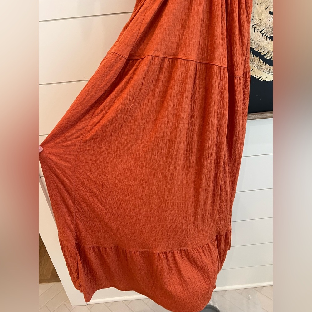 NEW Free People Orange La La Maxi Dress - Picture 9 of 11